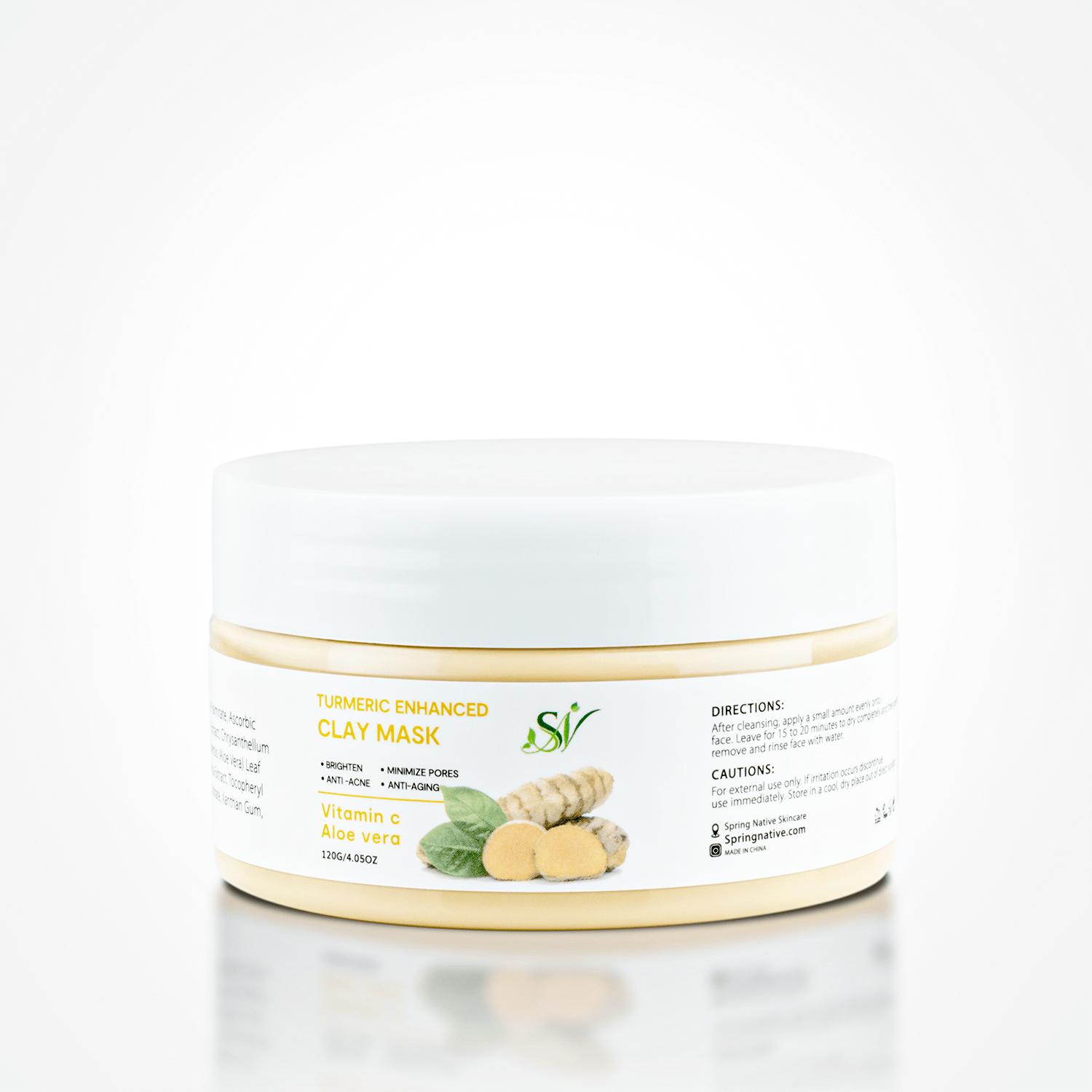 Spring Native Turmeric Purifying Clay Mask — Detoxifying, Oil-Control, Brightening Treatment for Clear, Refreshed Skin